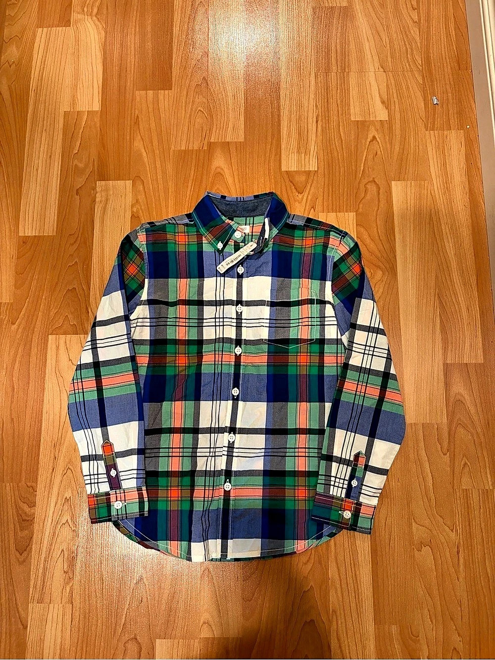 Gymboree  Plaid Button Down Shirt Boys Size 7/8 NWT